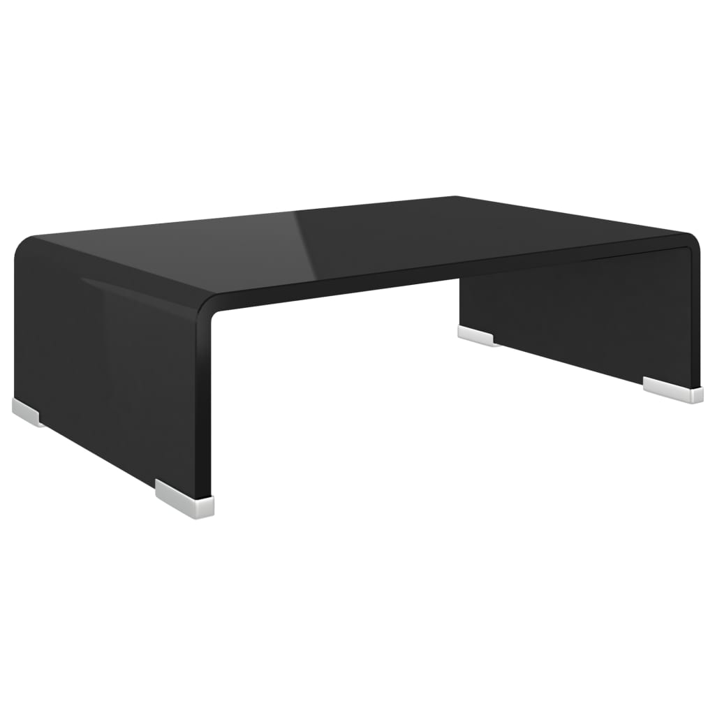 Meuble TV/support pour moniteur 40x25x11 cm verre noir - XIOS