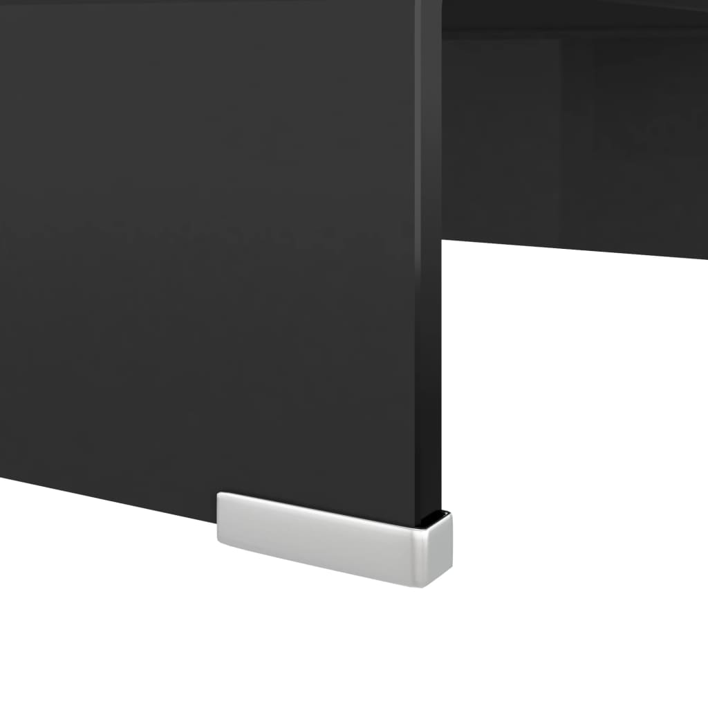Meuble TV/support pour moniteur 40x25x11 cm verre noir - XIOS