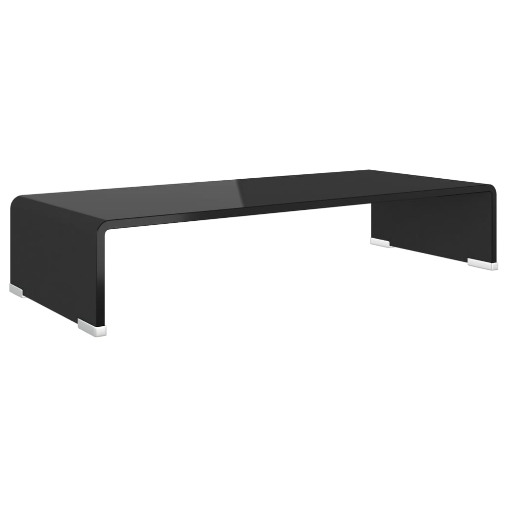 Meuble TV/support pour moniteur 60x25x11 cm verre noir - XIOS