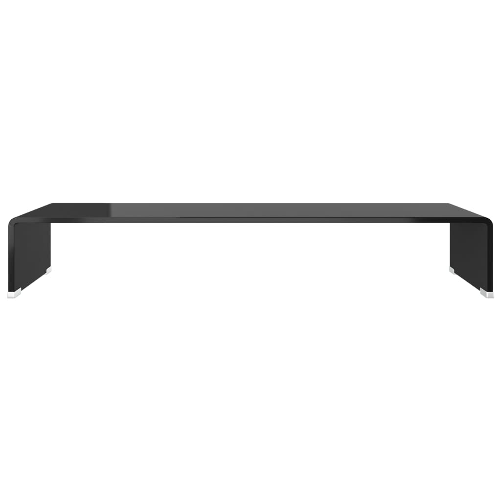 Meuble TV/support pour moniteur 80x30x13 cm verre noir - XIOS