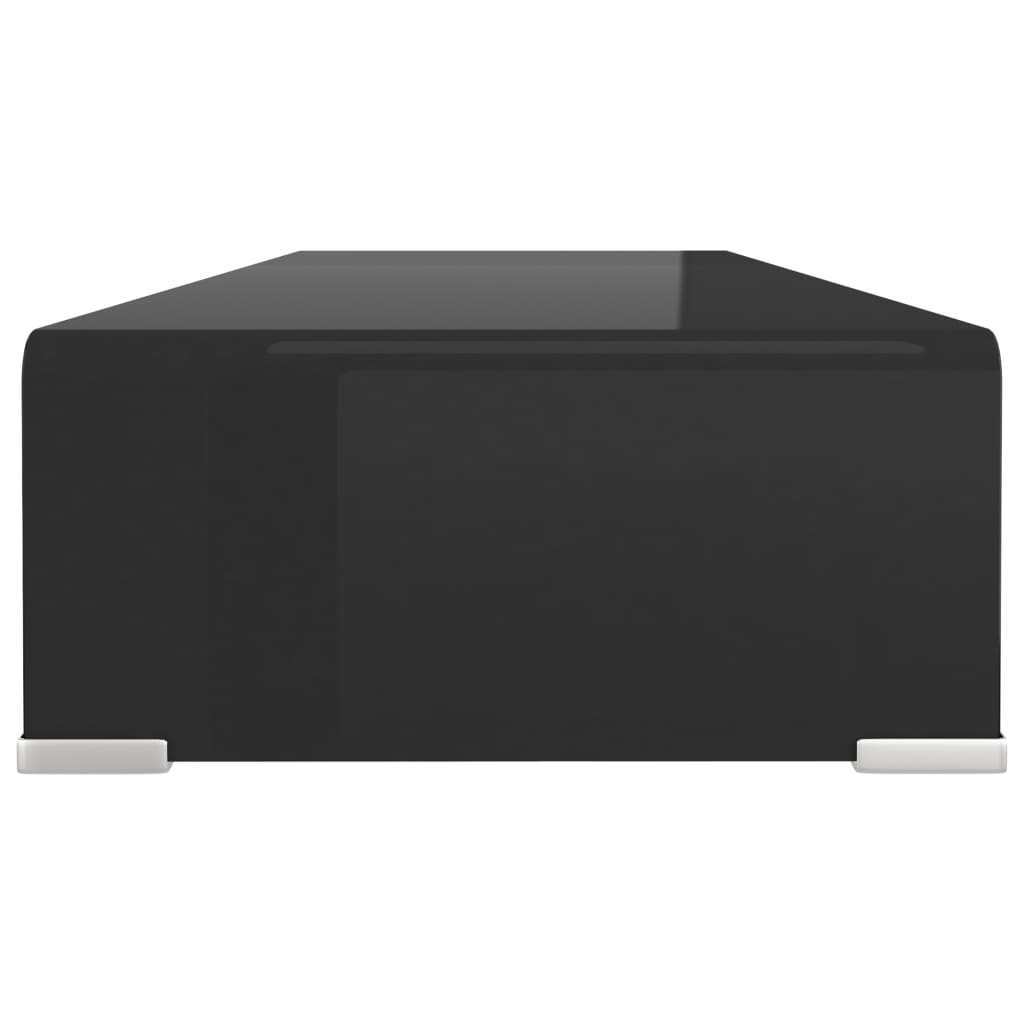 Meuble TV/support pour moniteur 80x30x13 cm verre noir - XIOS