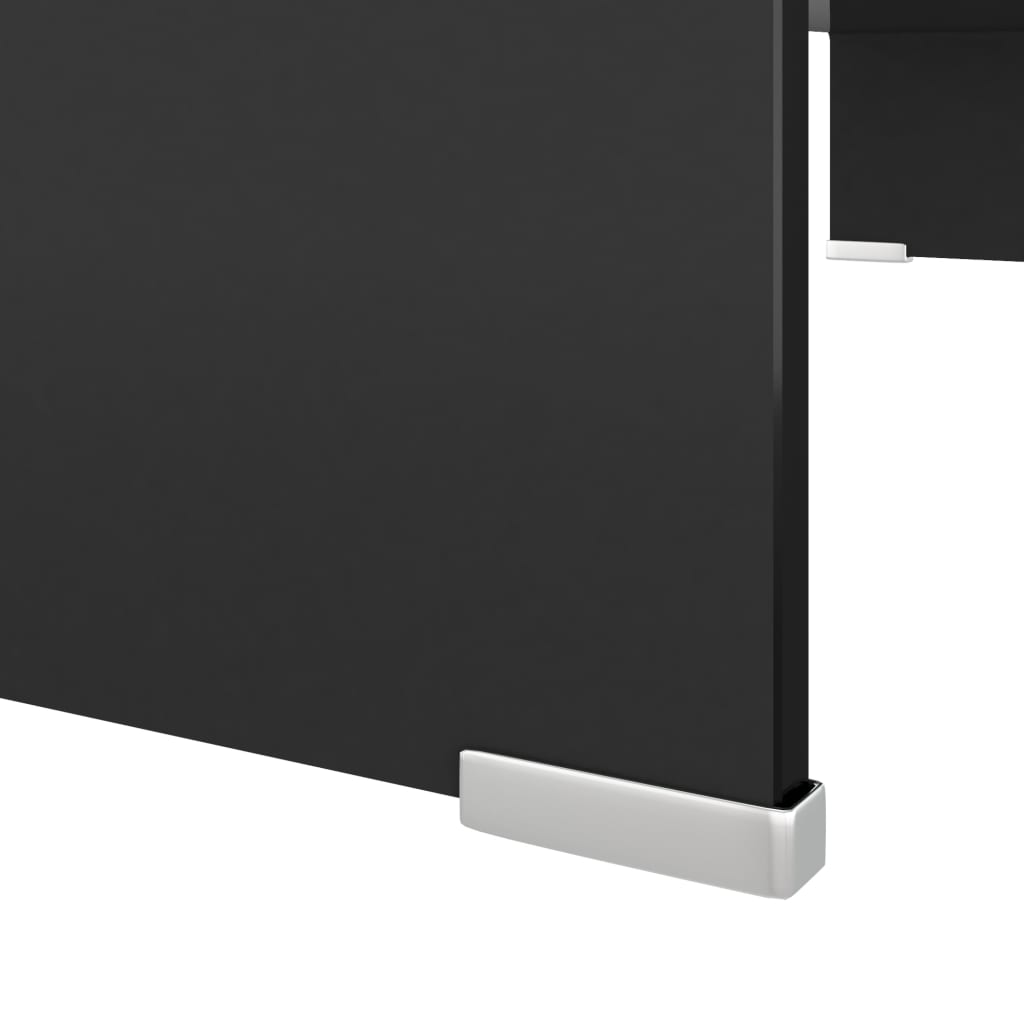 Meuble TV/support pour moniteur 80x30x13 cm verre noir - XIOS