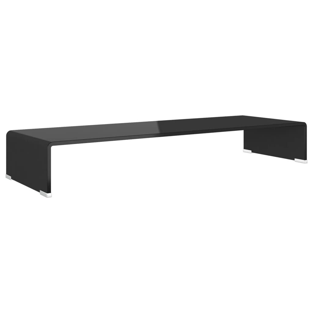 Meuble TV/support pour moniteur 90x30x13 cm verre noir - XIOS