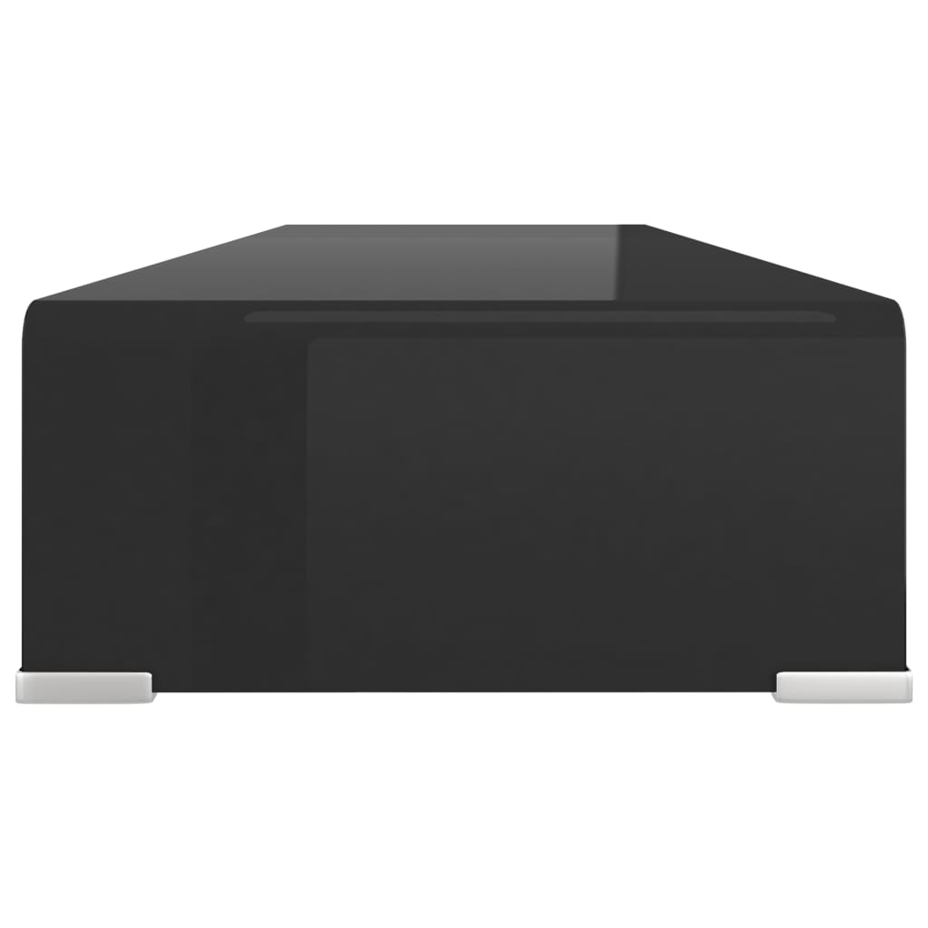 Meuble TV/support pour moniteur 90x30x13 cm verre noir - XIOS