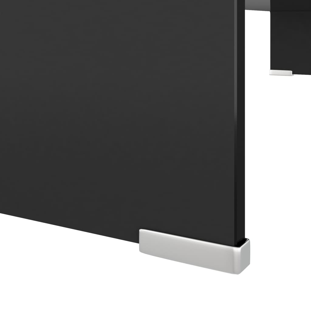 Meuble TV/support pour moniteur 90x30x13 cm verre noir - XIOS