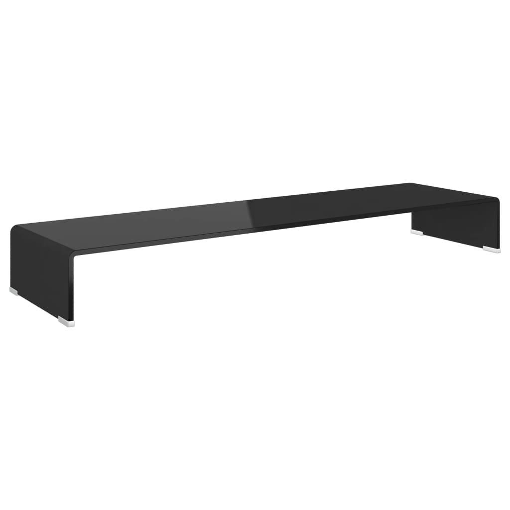 Meuble TV/support pour moniteur 110x30x13 cm verre noir - XIOS