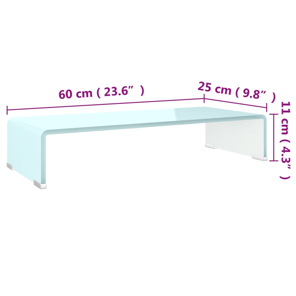 Meuble TV/Support pour moniteur 60x25x11 cm verre vert - XIOS