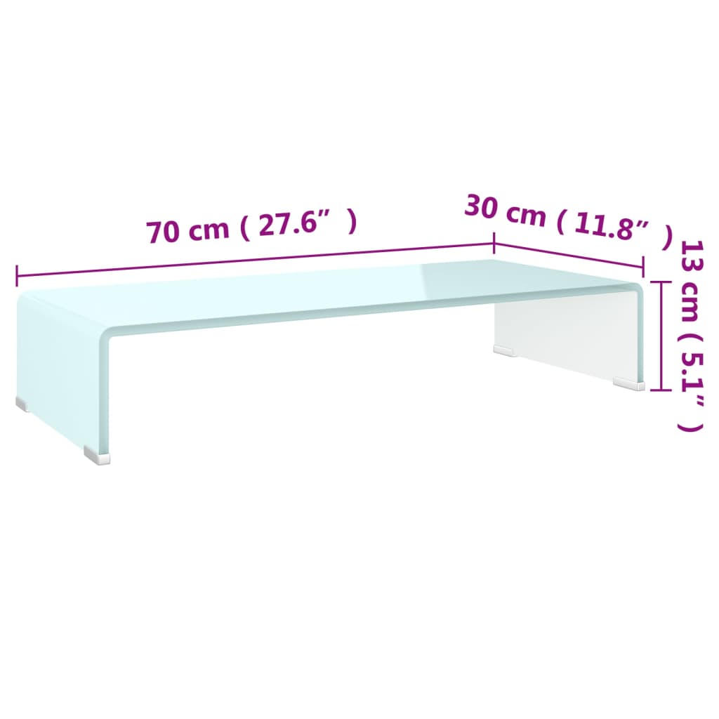 Meuble TV/Support pour moniteur 70x30x13 cm verre vert - XIOS