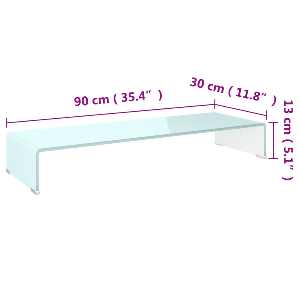 Meuble TV/Support pour moniteur 90x30x13 cm verre vert - XIOS