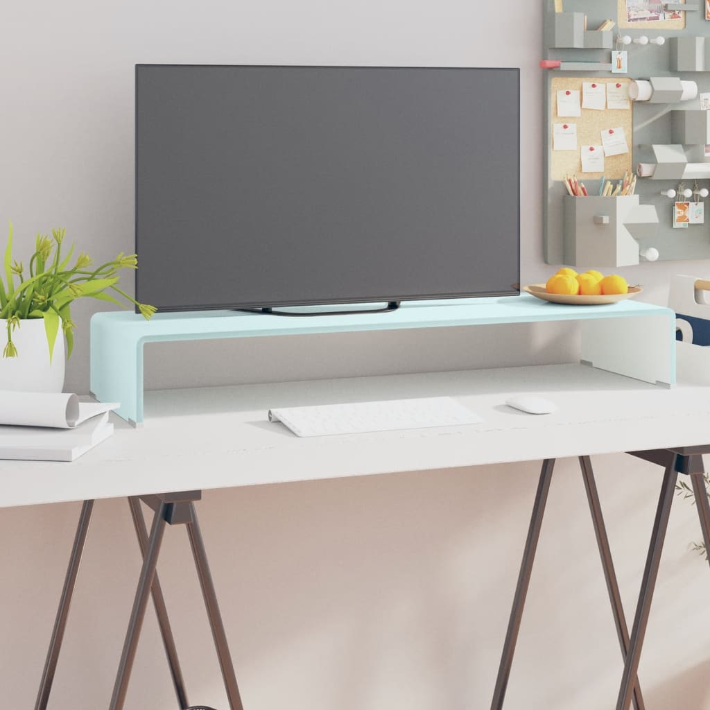 Meuble TV/Support pour moniteur 90x30x13 cm verre vert - XIOS
