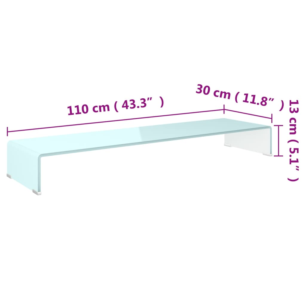 Meuble TV/Support pour moniteur 110x30x13 cm verre vert - XIOS