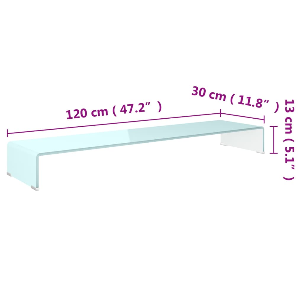 Meuble TV/Support pour moniteur 120x30x13 cm verre vert - XIOS