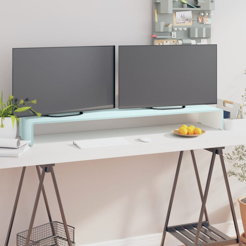 Meuble TV/Support pour moniteur 120x30x13 cm verre vert - XIOS