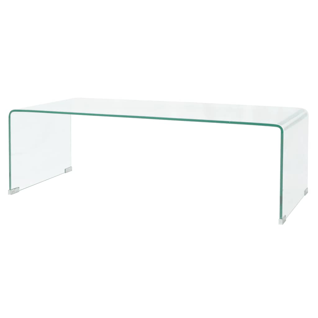 Table basse 98x45x30 cm Verre trempé Transparent - XIOS