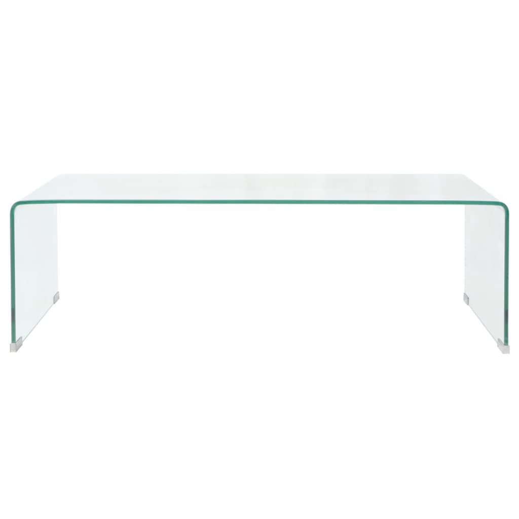 Table basse 98x45x30 cm Verre trempé Transparent - XIOS