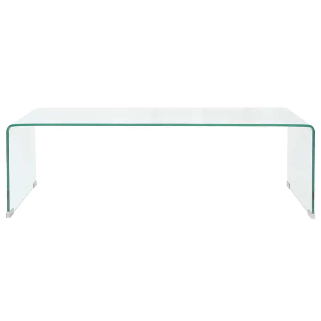Table basse 98x45x30 cm Verre trempé Transparent - XIOS