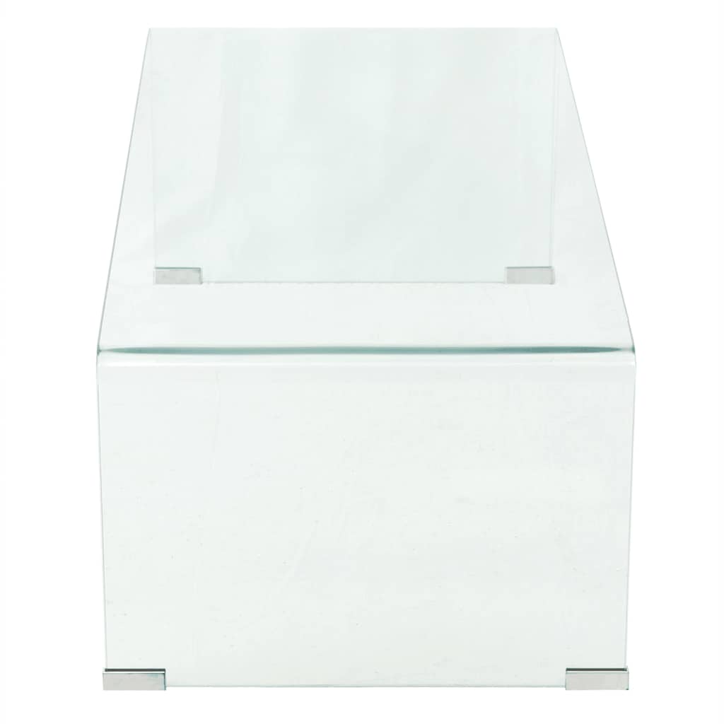 Table basse 98x45x30 cm Verre trempé Transparent - XIOS