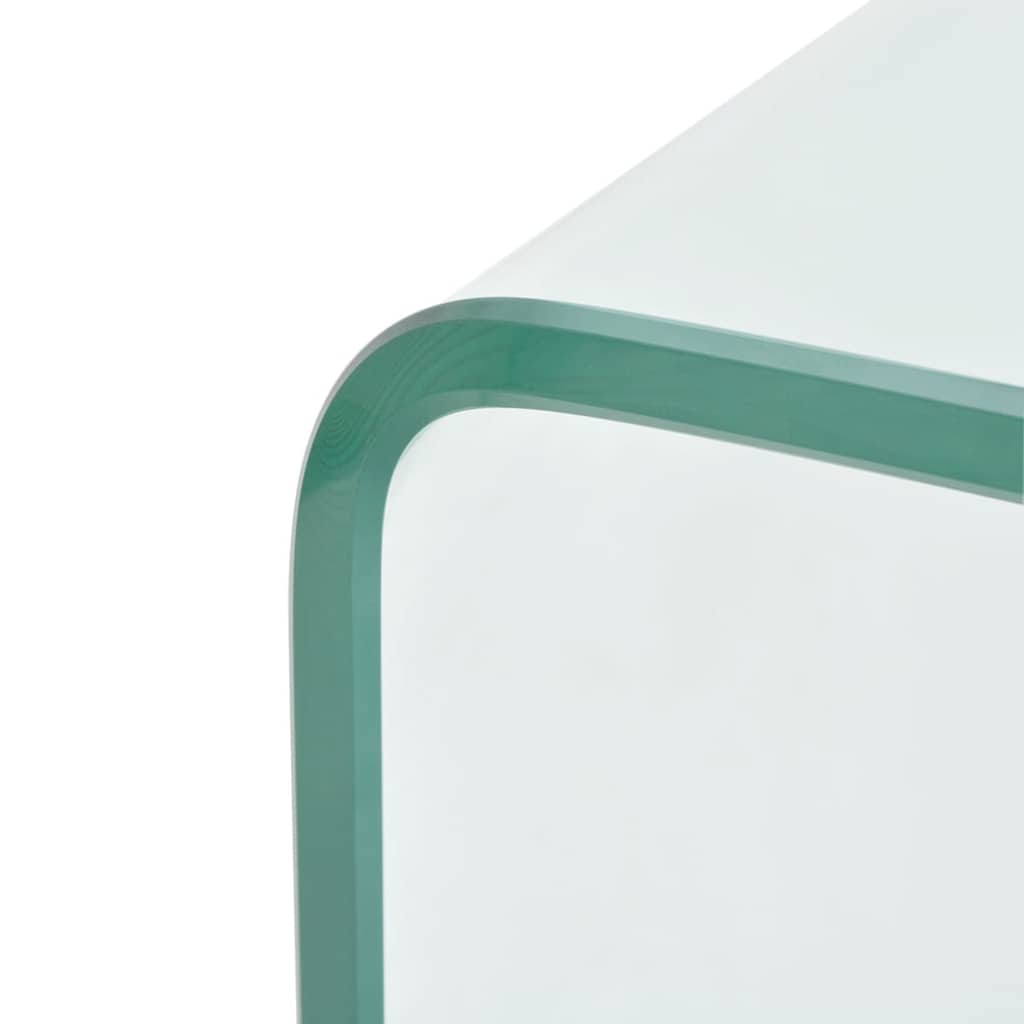 Table basse 98x45x30 cm Verre trempé Transparent - XIOS