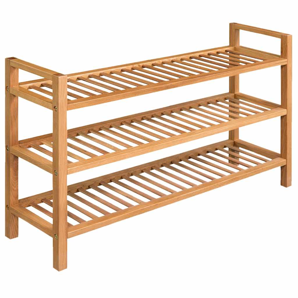 Étagère à chaussures avec 3 étagères 100x27x60 cm Chêne massif - XIOS