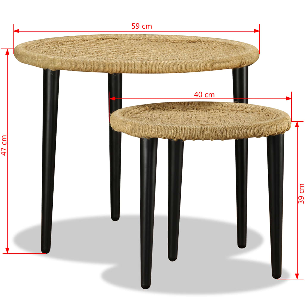 Table basse 2 pcs jute naturelle - XIOS