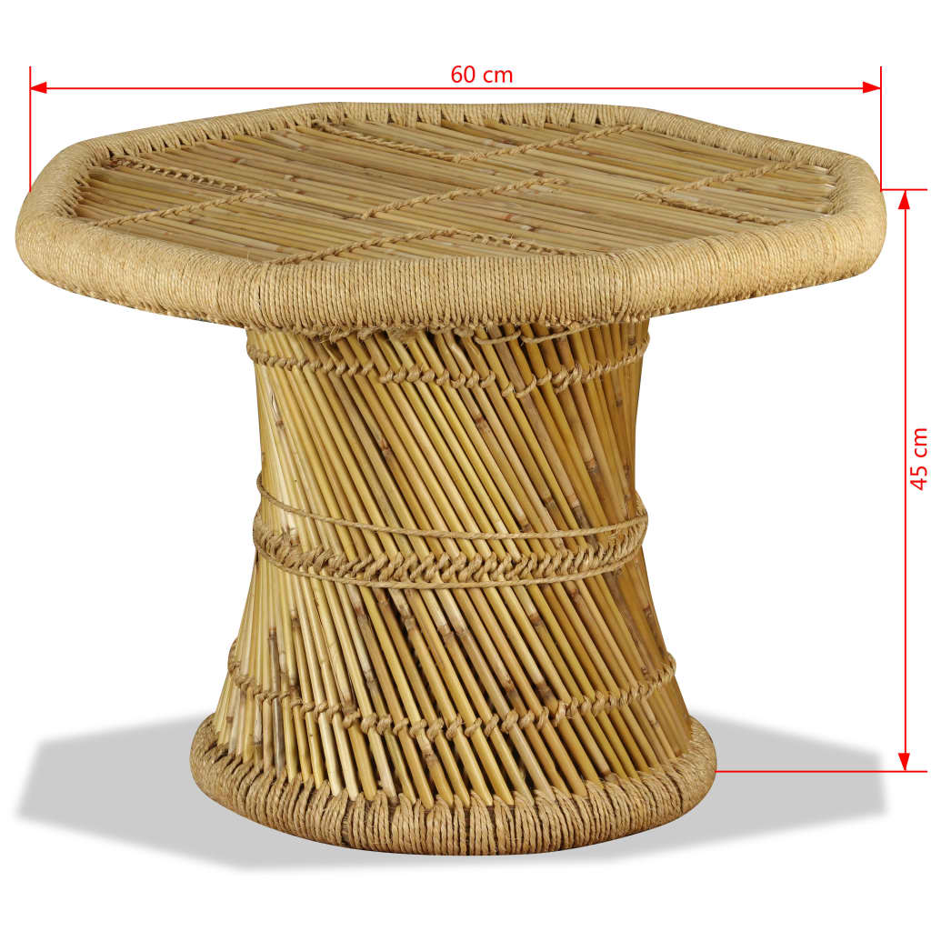 Table basse bambou octogonale 60 x 60 x 45 cm - XIOS