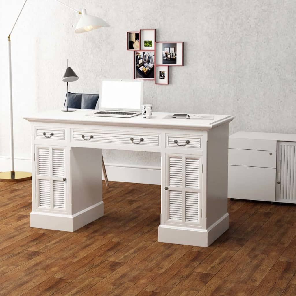 Bureau à double piédestal Blanc 140 x 48 x 80 cm - XIOS