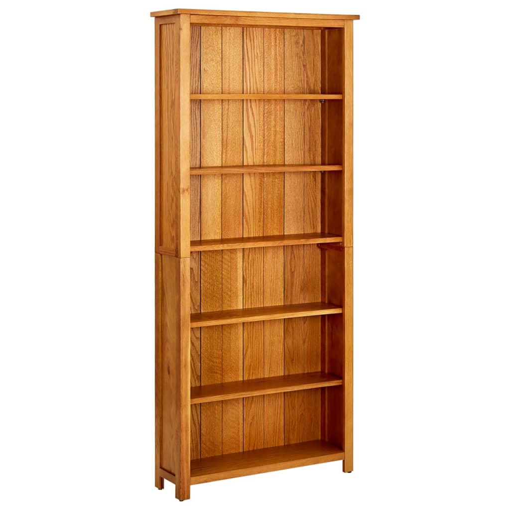 Bibliothèque à 6 étagères 80x22,5x180 cm Bois de chêne massif - XIOS
