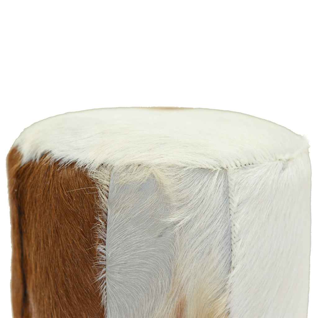 Tabouret de bar cuir de chèvre et bois de teck solide - XIOS