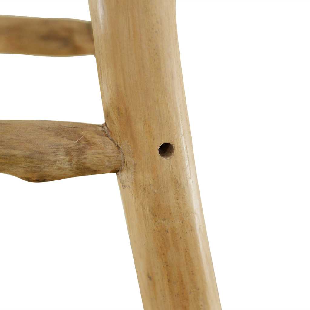 Tabouret de bar cuir de chèvre et bois de teck solide - XIOS