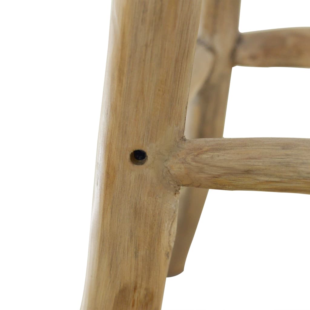 Tabouret de bar cuir de chèvre et bois de teck solide - XIOS