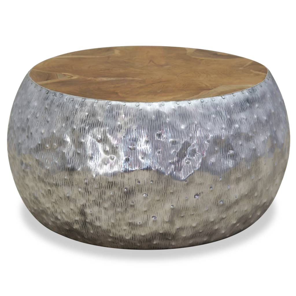 Table basse Aluminium Teck 60x60x30 cm - XIOS