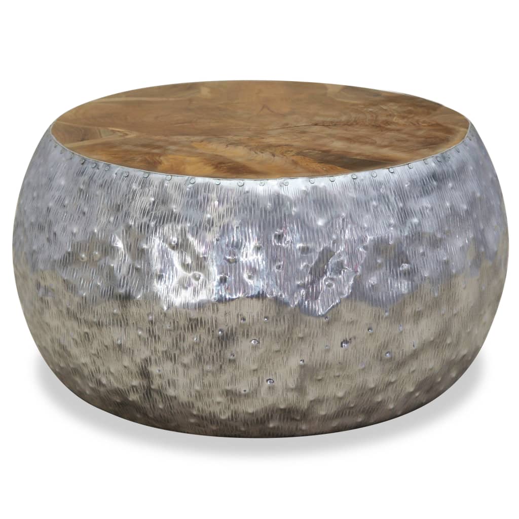 Table basse Aluminium Teck 60x60x30 cm - XIOS