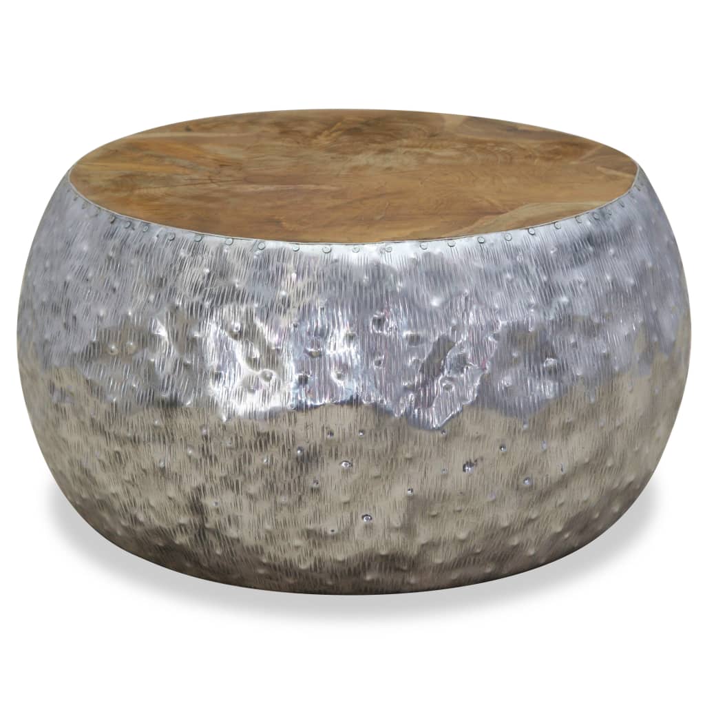 Table basse Aluminium Teck 60x60x30 cm - XIOS