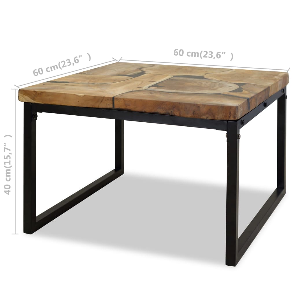 Table basse Teck Résine 60x60x40 cm - XIOS