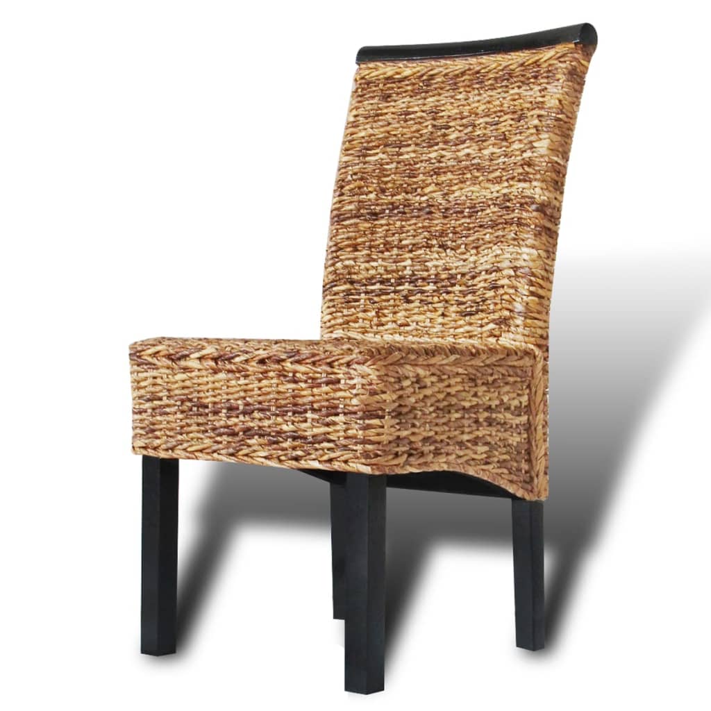 Chaises à manger lot de 4 bois solide de manguier et abaca - XIOS