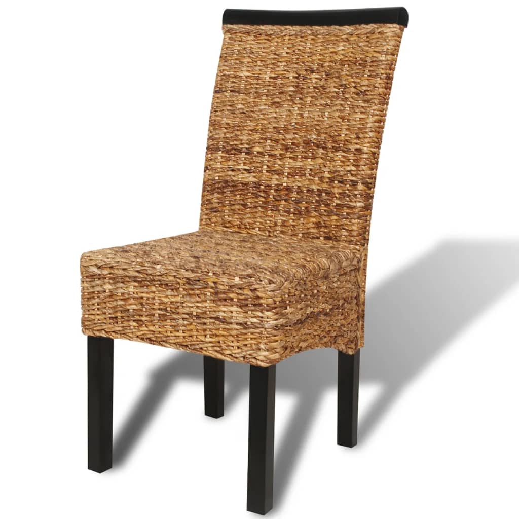 Chaises à manger lot de 4 bois solide de manguier et abaca - XIOS