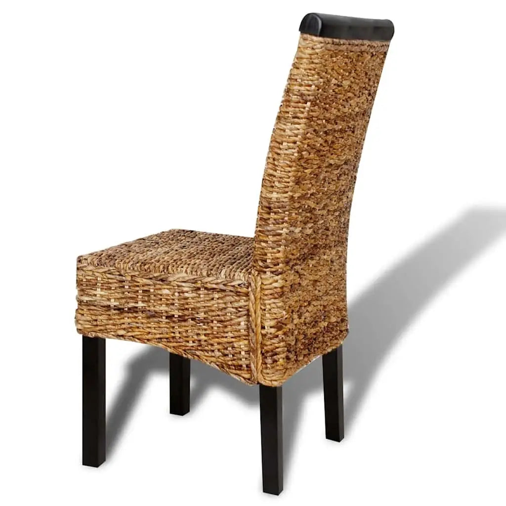 Chaises à manger lot de 4 bois solide de manguier et abaca - XIOS