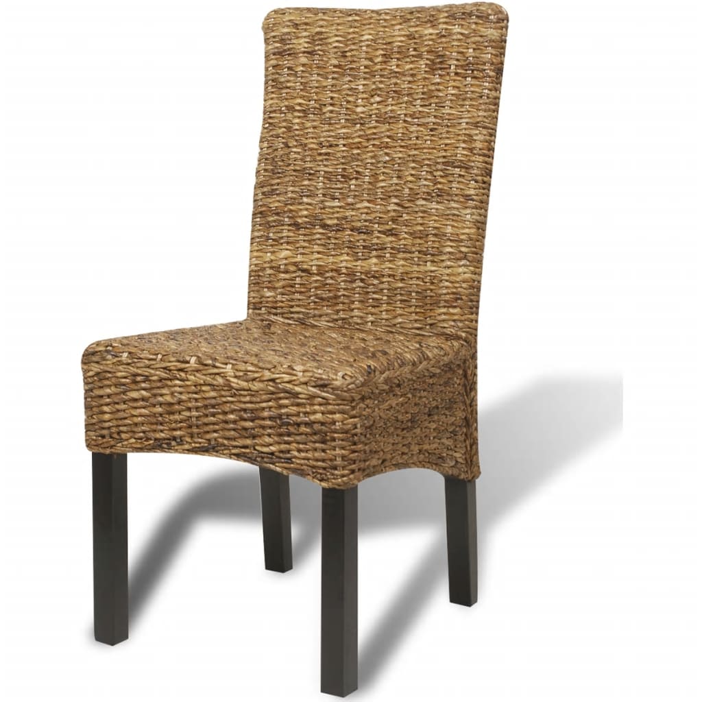 Chaises à manger lot de 4 bois solide de manguier et abaca - XIOS