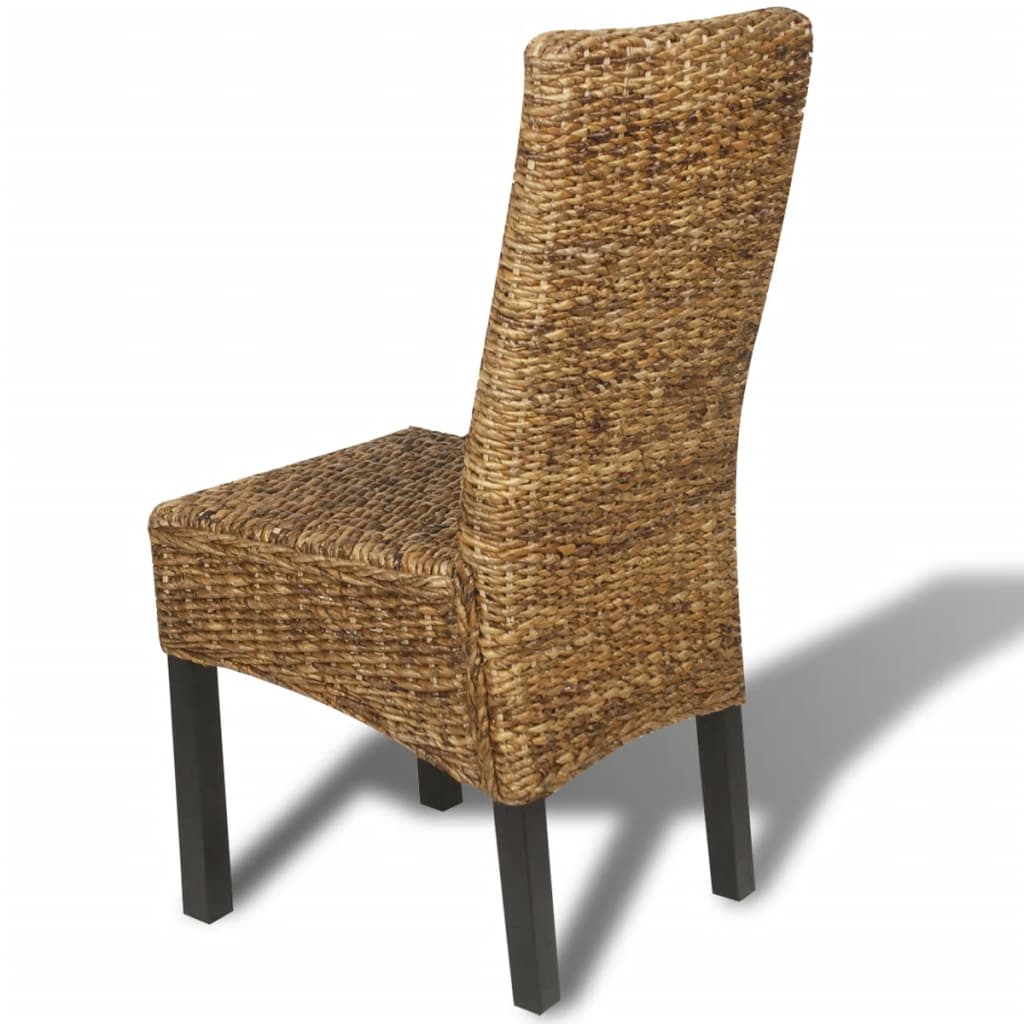 Chaises à manger lot de 4 bois solide de manguier et abaca - XIOS