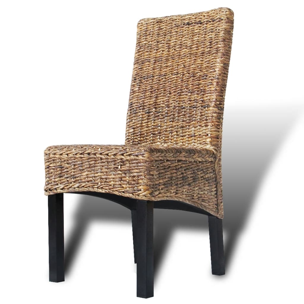 Chaises à manger lot de 4 bois solide de manguier et abaca - XIOS