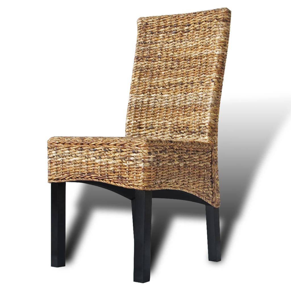 Chaises à manger lot de 4 bois solide de manguier et abaca - XIOS