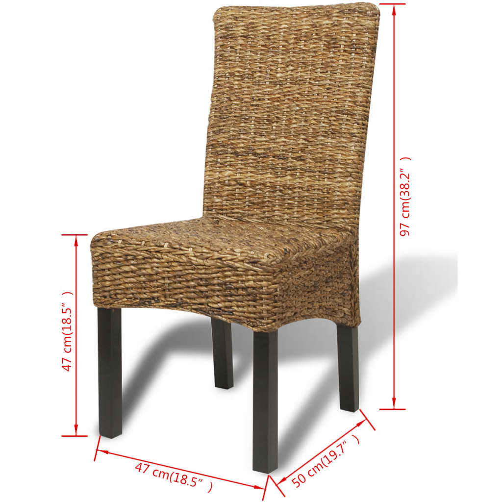 Chaises à manger lot de 4 bois solide de manguier et abaca - XIOS