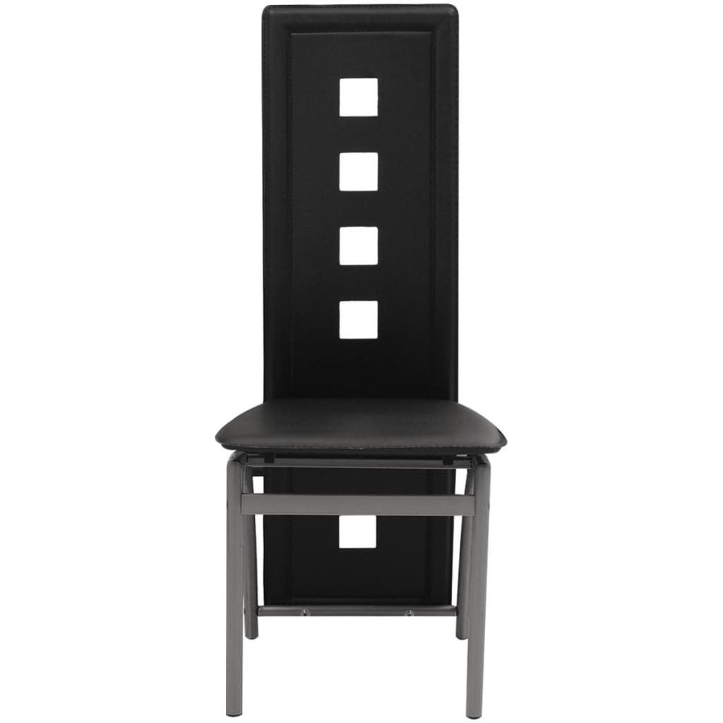 Chaises à manger lot de 6 noir similicuir - XIOS