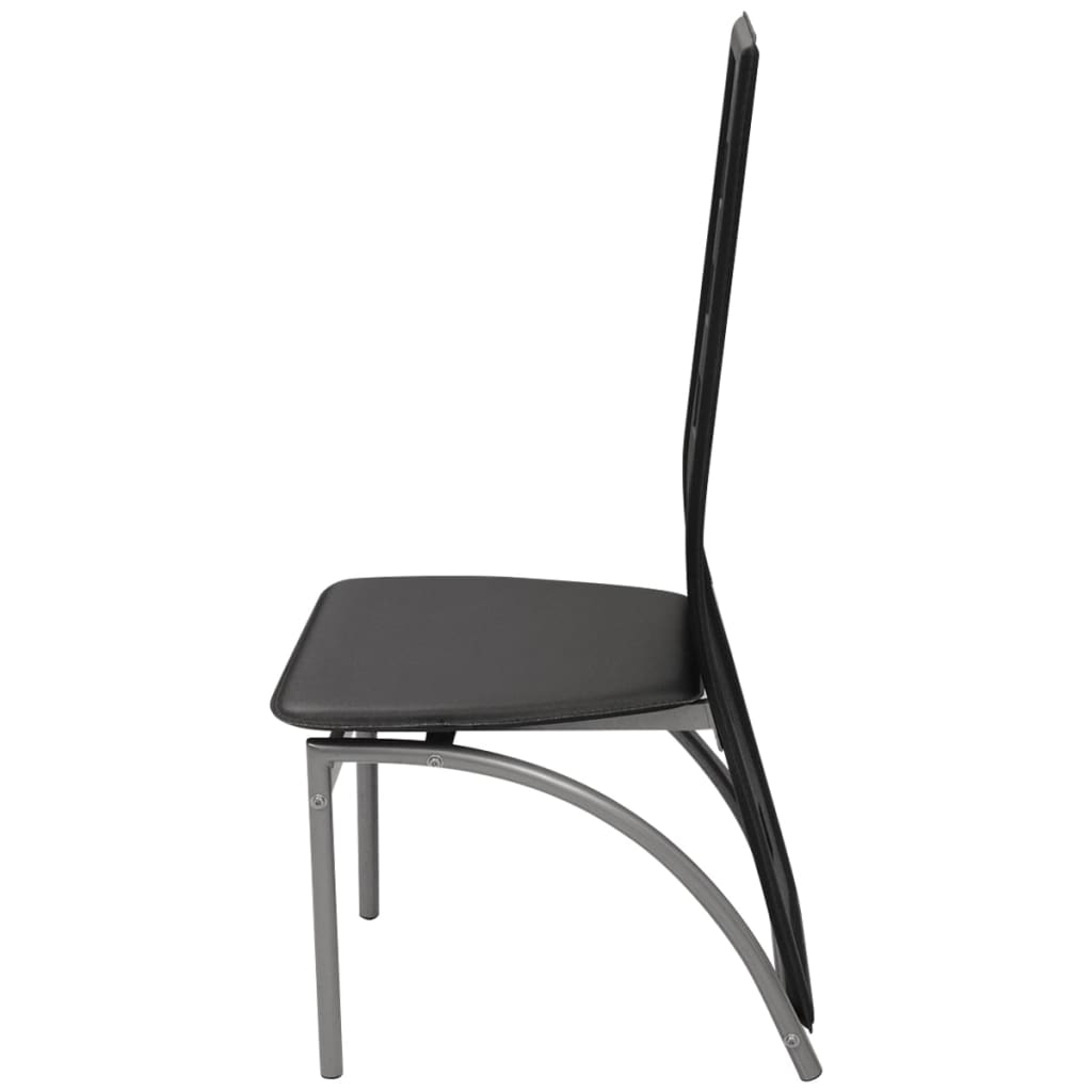 Chaises à manger lot de 6 noir similicuir - XIOS
