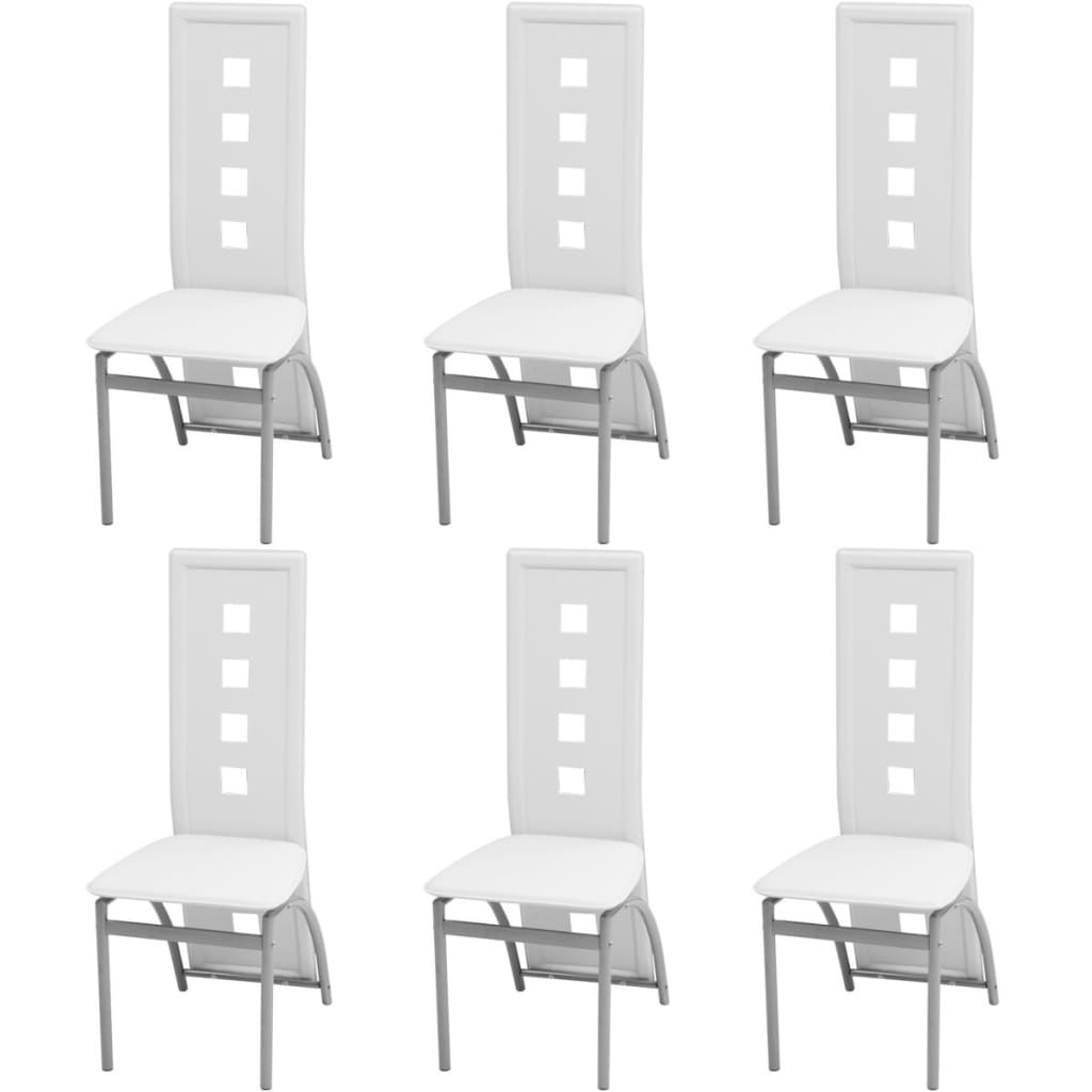 Chaises à manger lot de 6 blanc similicuir - XIOS
