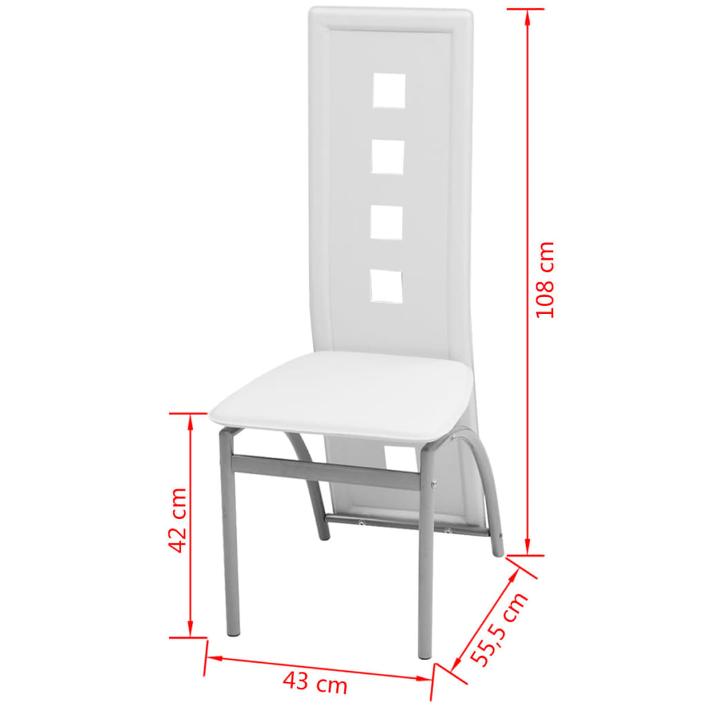 Chaises à manger lot de 6 blanc similicuir - XIOS