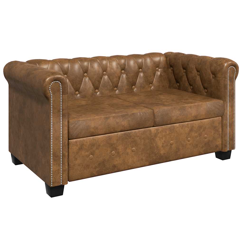 Ensemble de canapé Chesterfield à 2 et 3 places marron - XIOS
