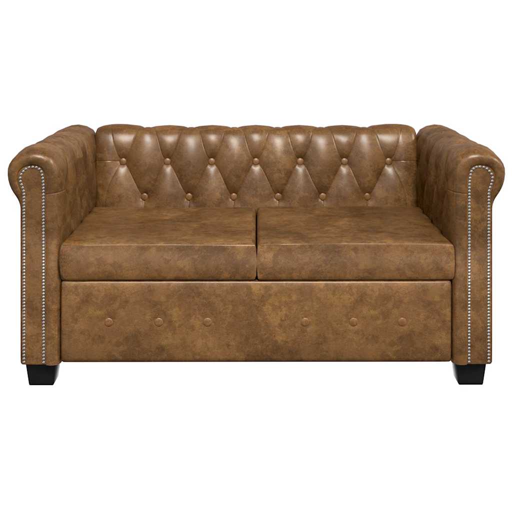 Ensemble de canapé Chesterfield à 2 et 3 places marron - XIOS