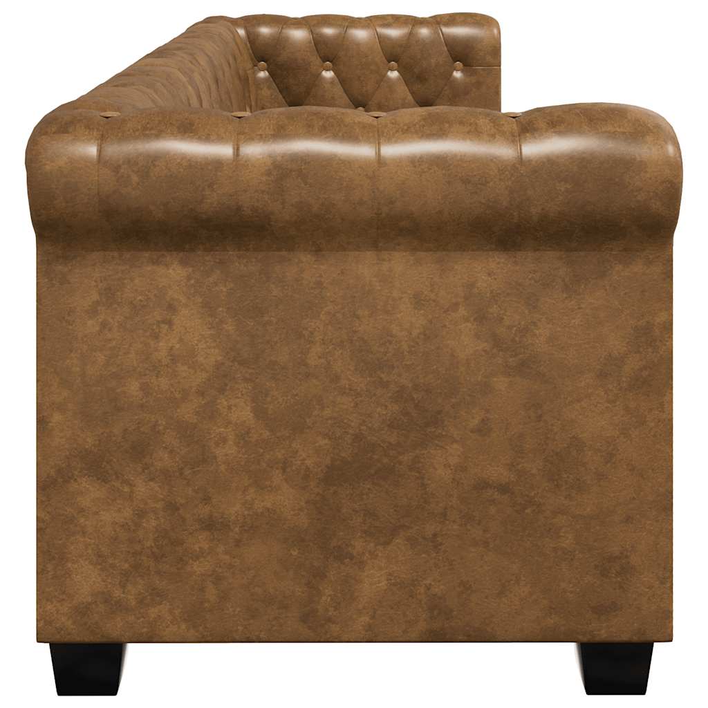 Ensemble de canapé Chesterfield à 2 et 3 places marron - XIOS
