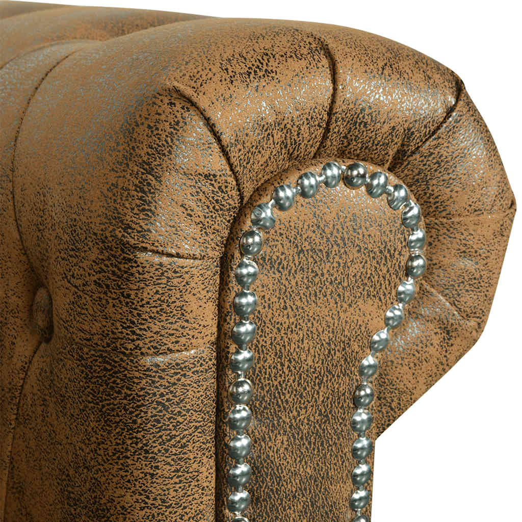 Ensemble de canapé Chesterfield à 2 et 3 places marron - XIOS